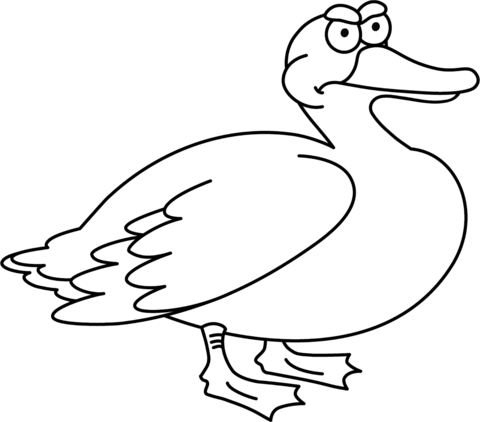 Funny Duck Coloring Page